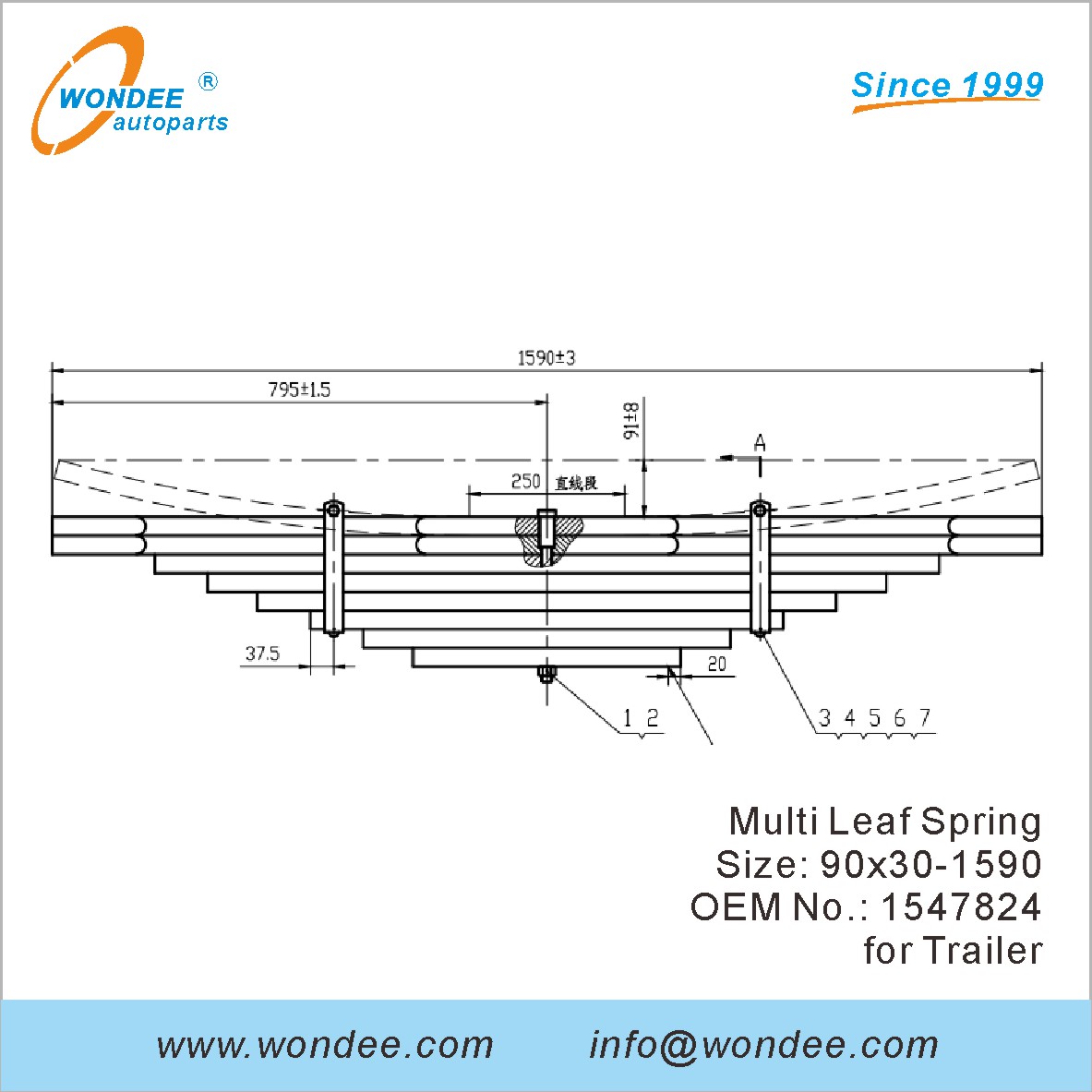 Different Type OEM Number Leaf Springs Air Linkers for Trailers