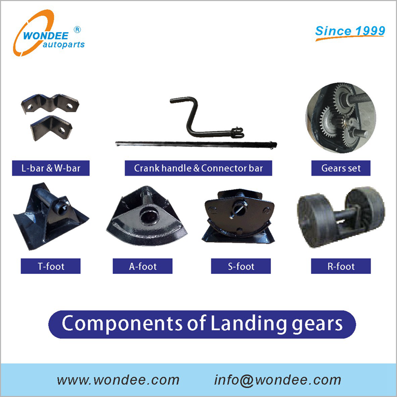 28T Fuwa Gearbox Inside Landing Gears for Heavy Duty Semi Trailers with Long And Short Mounting Plate